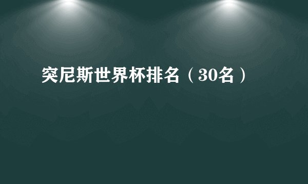 突尼斯世界杯排名（30名）
