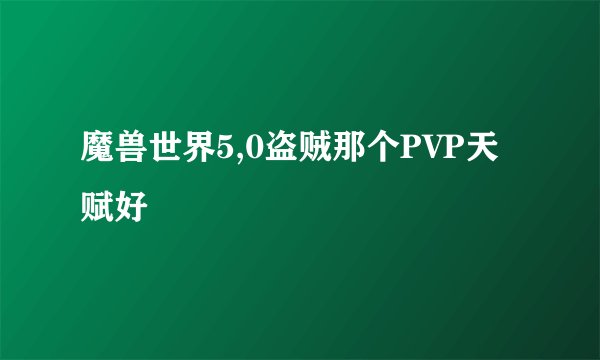 魔兽世界5,0盗贼那个PVP天赋好