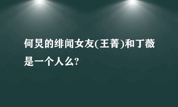 何炅的绯闻女友(王菁)和丁薇是一个人么?