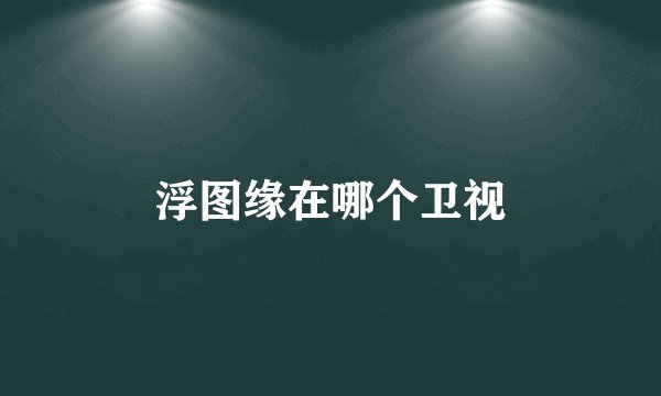 浮图缘在哪个卫视