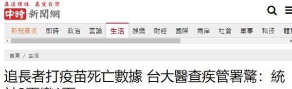 台湾62人接种疫苗后猝死 这是咋情况？