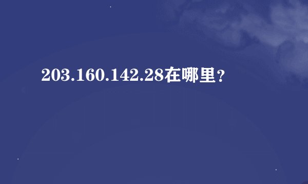 203.160.142.28在哪里？