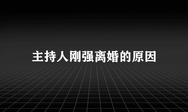 主持人刚强离婚的原因
