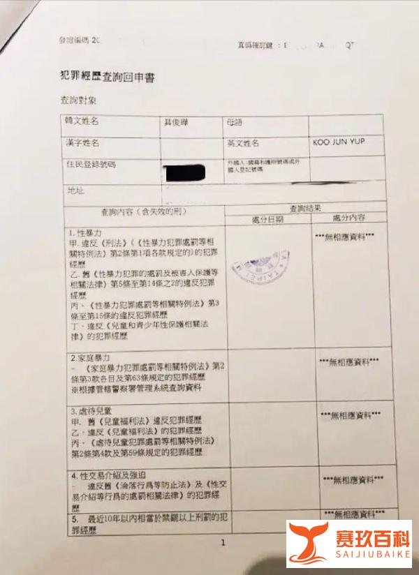 大S老公具俊晔公开无犯罪证明：无家庭暴力和虐待儿童等，再有造谣将以法律维权！