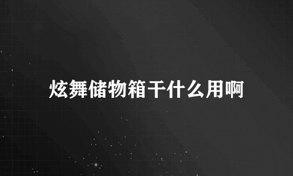 炫舞储物箱干什么用啊