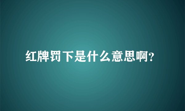 红牌罚下是什么意思啊？