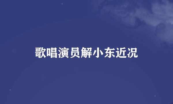 歌唱演员解小东近况