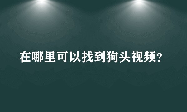 在哪里可以找到狗头视频?