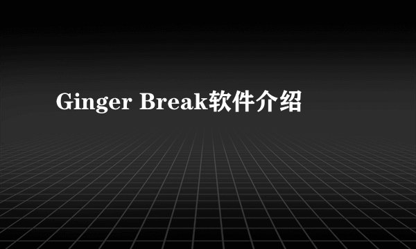 Ginger Break软件介绍