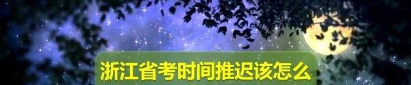 浙江省考时间推迟该怎么办？
