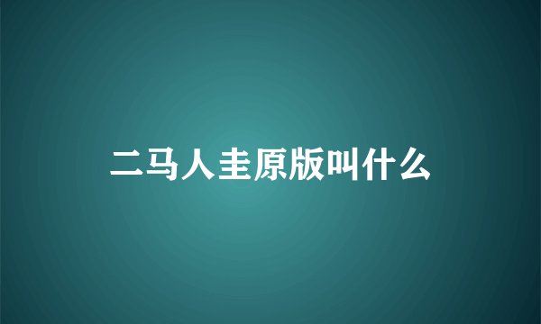 二马人圭原版叫什么
