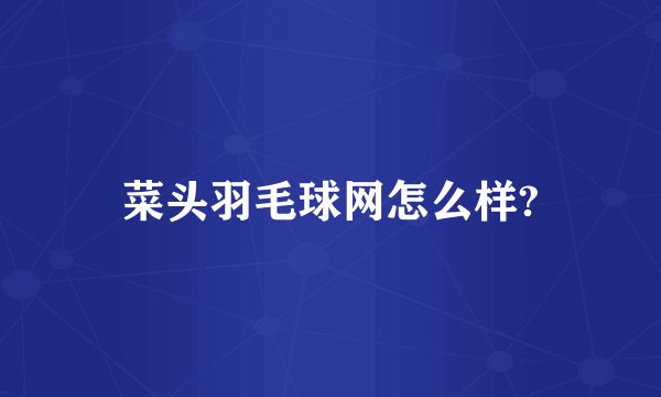 菜头羽毛球网怎么样?