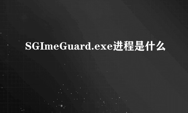 SGImeGuard.exe进程是什么