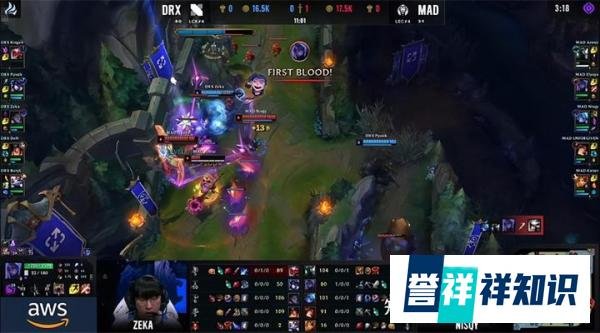 LOL-S12入围赛：Zeka塞拉斯怒砍三杀，DRX击败MAD全胜晋级小组赛
