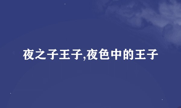 夜之子王子,夜色中的王子