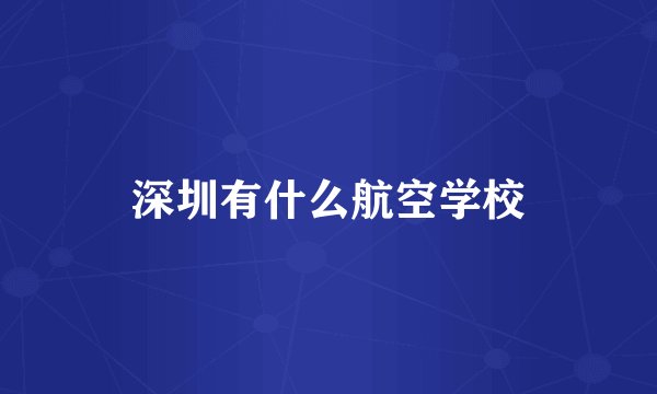 深圳有什么航空学校