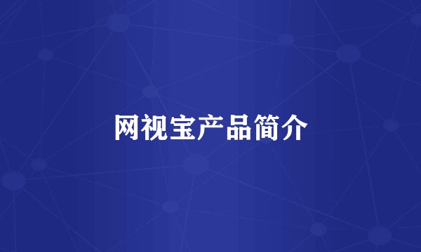 网视宝产品简介