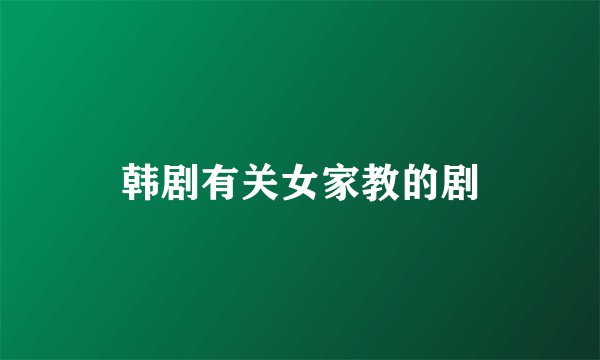 韩剧有关女家教的剧