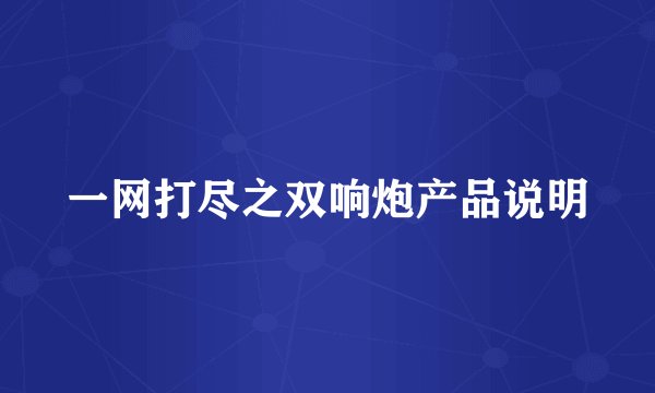 一网打尽之双响炮产品说明