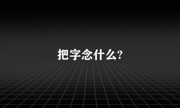 把字念什么?