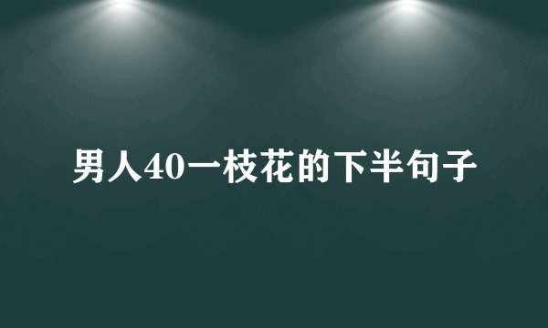 男人40一枝花的下半句子