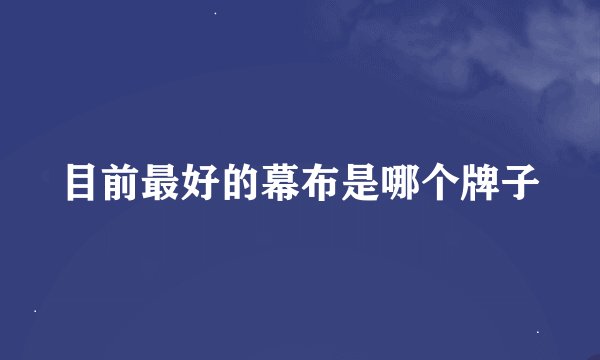 目前最好的幕布是哪个牌子