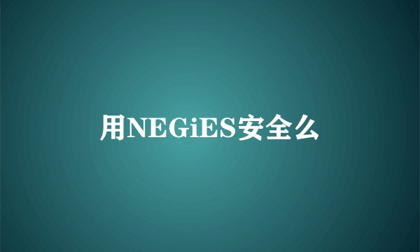 用NEGiES安全么