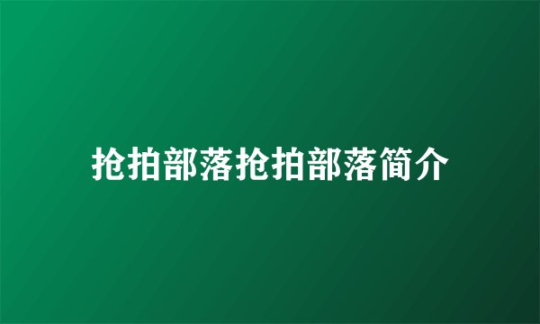 抢拍部落抢拍部落简介