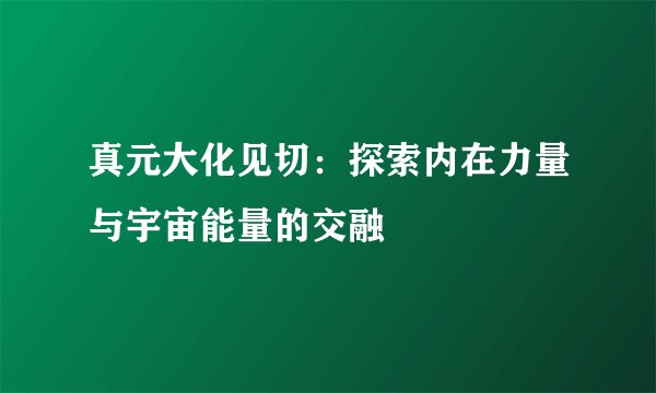 真元大化见切：探索内在力量与宇宙能量的交融