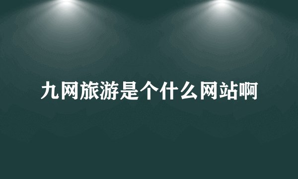 九网旅游是个什么网站啊