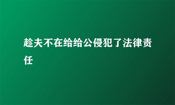 趁夫不在给给公侵犯了法律责任