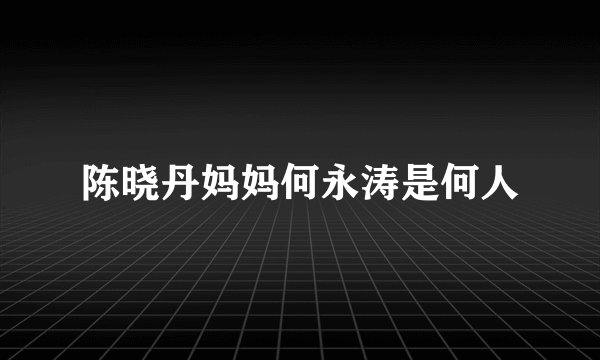 陈晓丹妈妈何永涛是何人