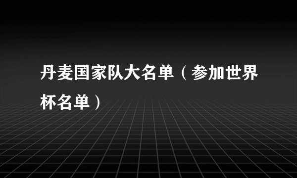 丹麦国家队大名单（参加世界杯名单）