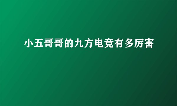 小五哥哥的九方电竞有多厉害