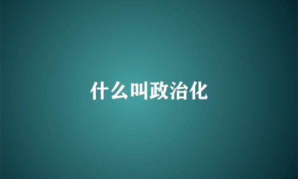 什么叫政治化