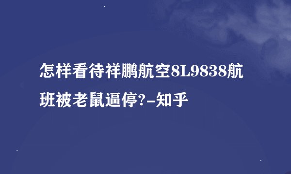 怎样看待祥鹏航空8L9838航班被老鼠逼停?-知乎