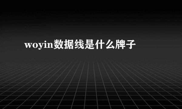 woyin数据线是什么牌子