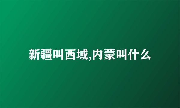 新疆叫西域,内蒙叫什么