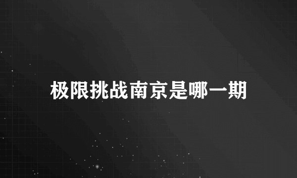 极限挑战南京是哪一期