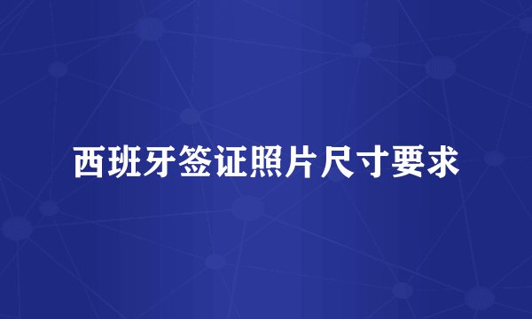 西班牙签证照片尺寸要求