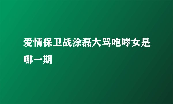 爱情保卫战涂磊大骂咆哮女是哪一期