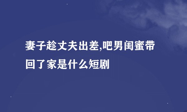 妻子趁丈夫出差,吧男闺蜜带回了家是什么短剧