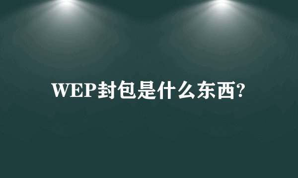 WEP封包是什么东西?