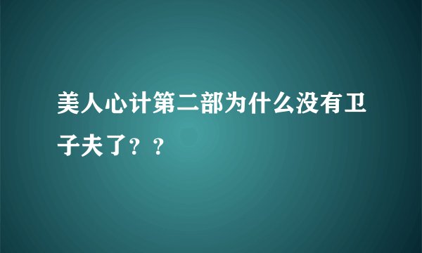 美人心计第二部为什么没有卫子夫了？？