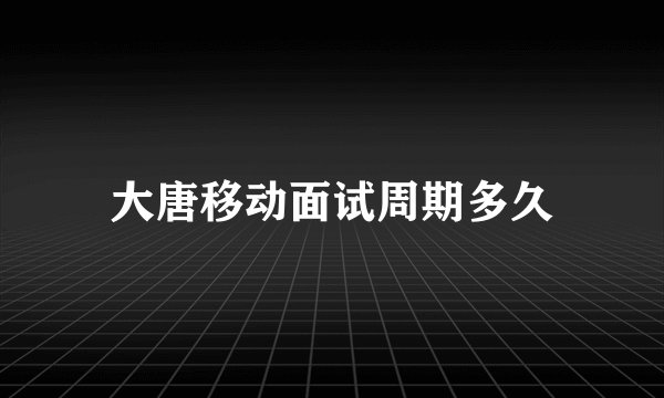 大唐移动面试周期多久