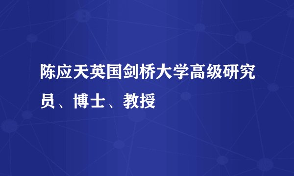 陈应天英国剑桥大学高级研究员、博士、教授