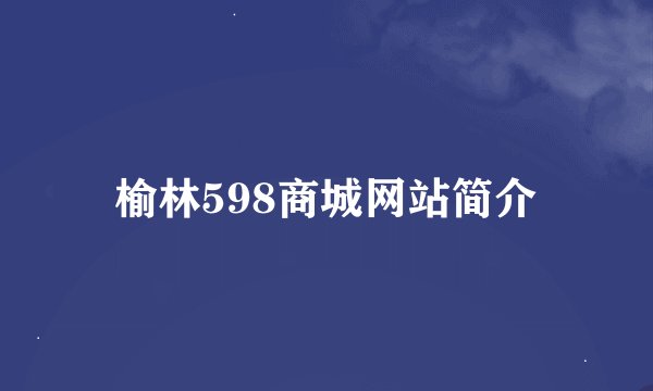 榆林598商城网站简介