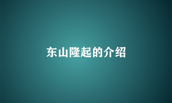 东山隆起的介绍