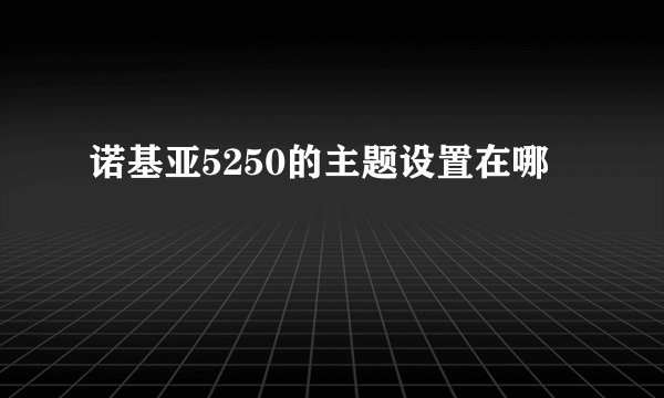 诺基亚5250的主题设置在哪