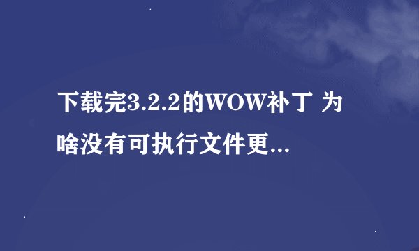 下载完3.2.2的WOW补丁 为啥没有可执行文件更新？是不是下载缺失?